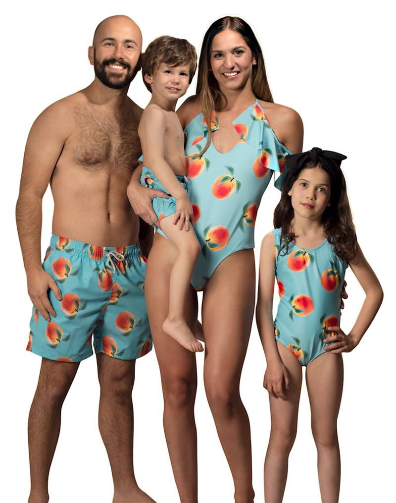 male and female matching swimsuits