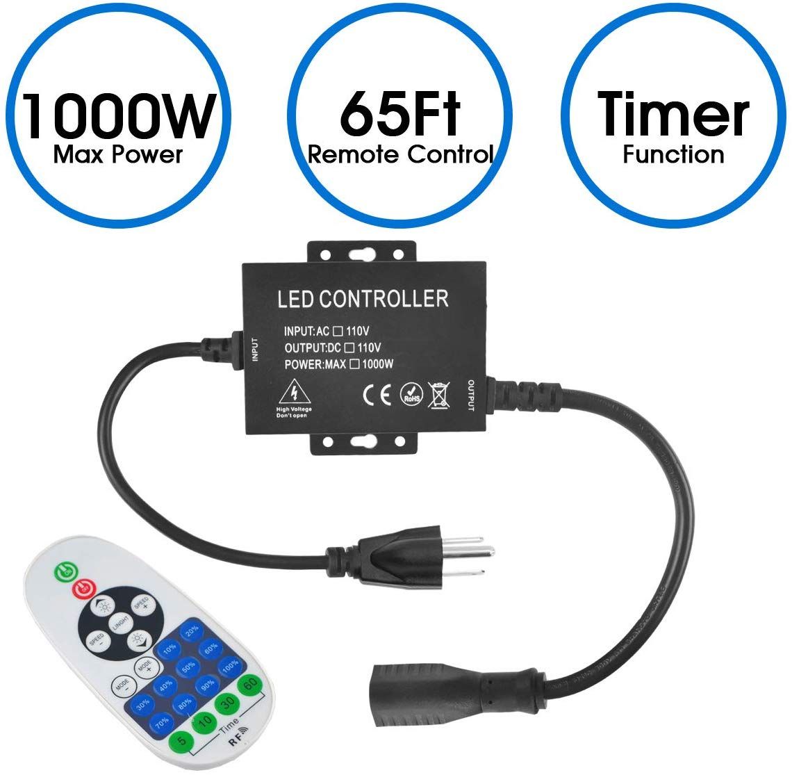 2020 1000w 110v Light String Remote Plug In Dimmer Ac 110v 1000w Outdoor String Lights Bulbs Switch Wireless Remote Control Dimmer From