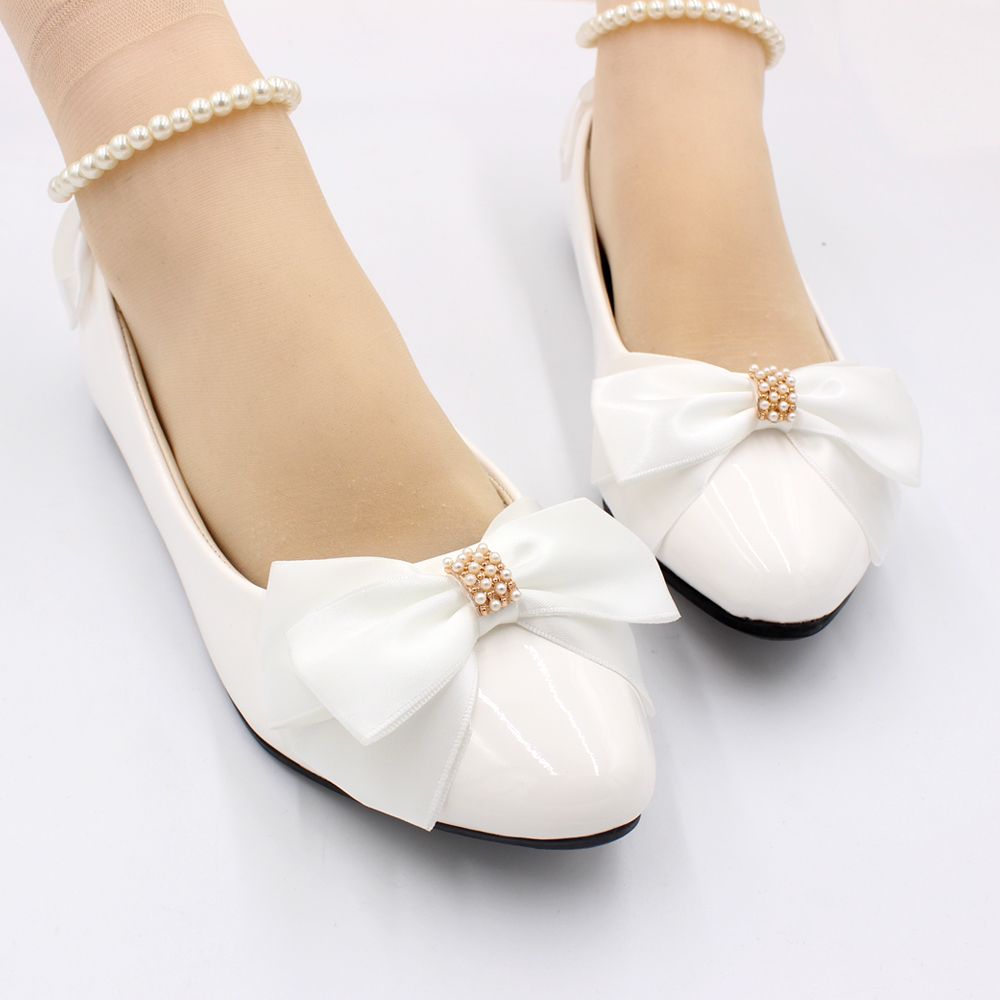 Compra Hecho A Mano Bowtie Mujeres Weeding Zapatos Color Blanco Sexy Perlas  Vendaje Nupcial Zapatos Primavera Otoño Zapatos Cómodos 11 Barato | Entrega  Rápida Y Calidad | Es.Dhgate