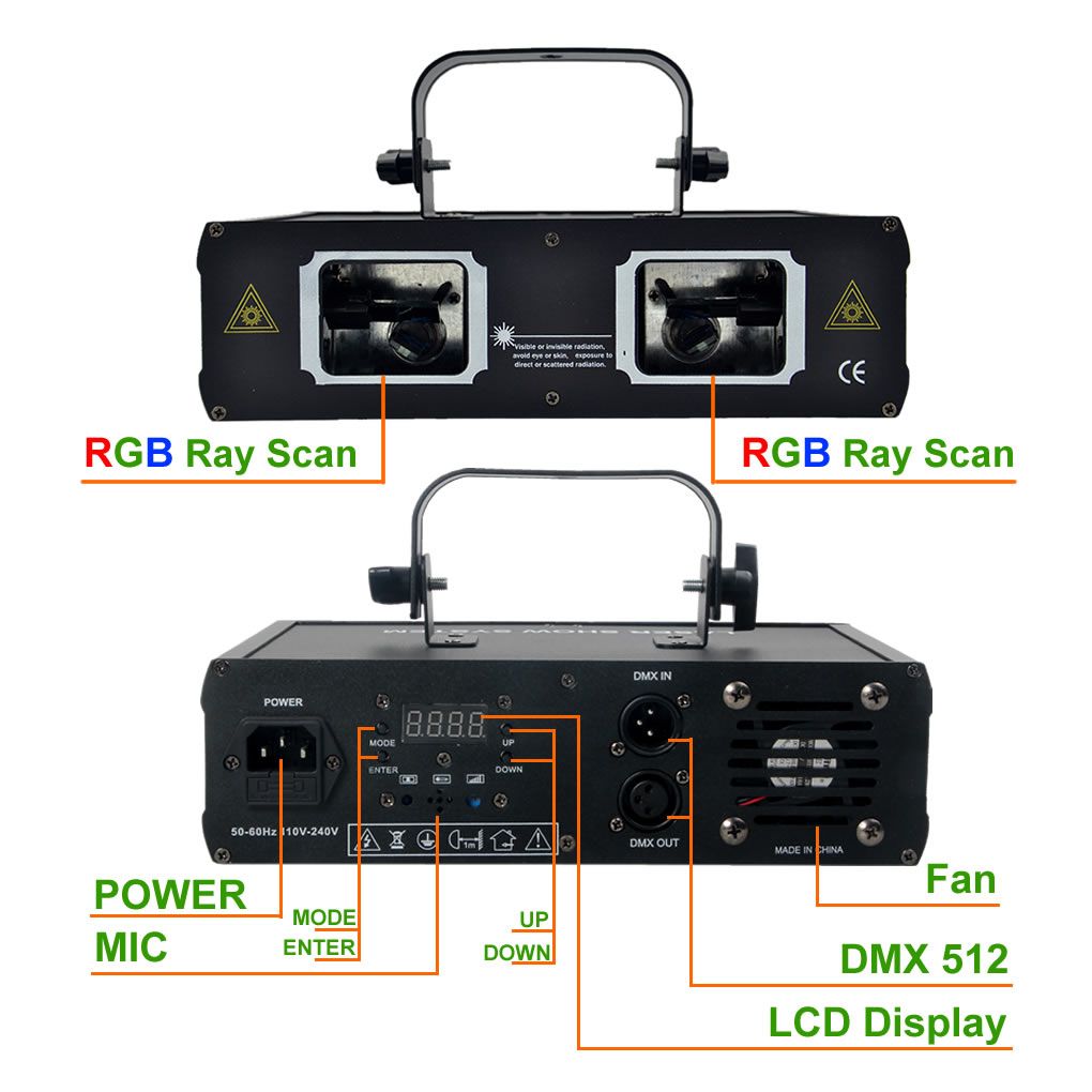 二重レンズRGBフルカラーDMXビームネットワークレーザープロジェクターライトDJショーパーティーギグホームKTVステージ照明効果506RGBを￥11,561  DHgate