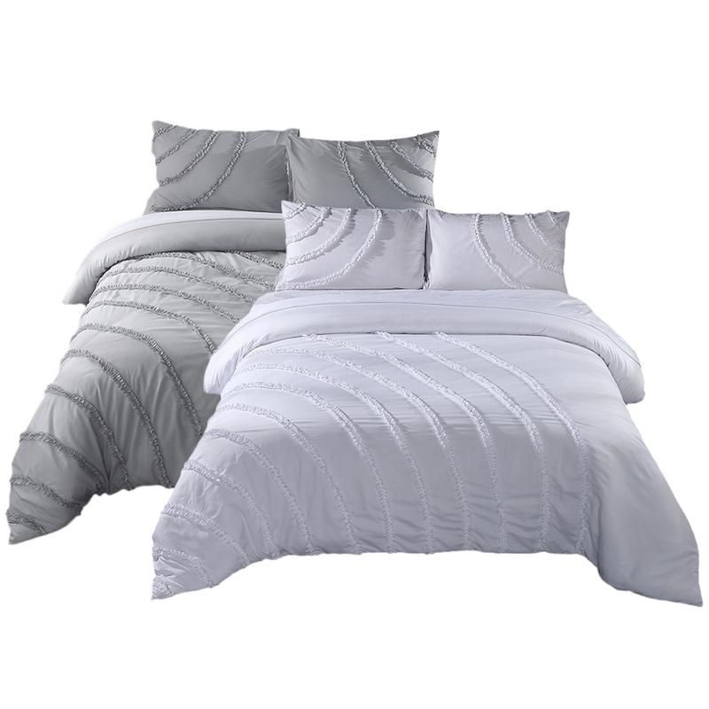 Jersey Cotton Duvet Cover Set Soft Simple Solid Design Queen Full