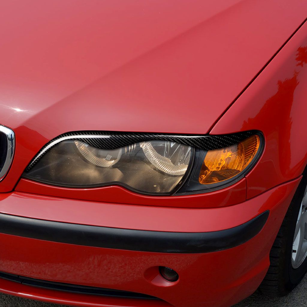 Carbon Fiber Headlight Covers Eyelids Headlamp Eyebrow Eyelid Trimming