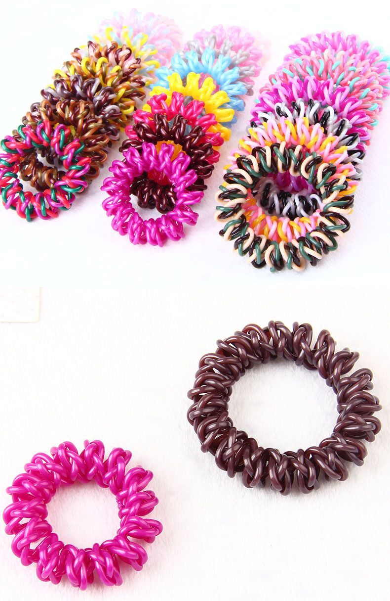 4 5cm High Quality Telephone Wire Cord Hair Tie Girls Elastic