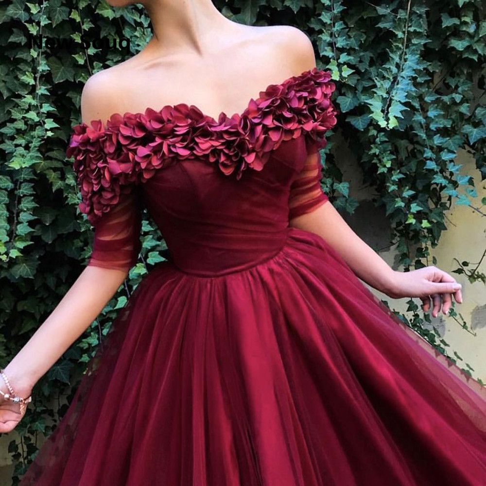 molestarse Cumplido capítulo Pétalo Vino Rojo Quinceañera Vestido de fiesta 3D Flores hechas a mano  Vestidos de baile Tren