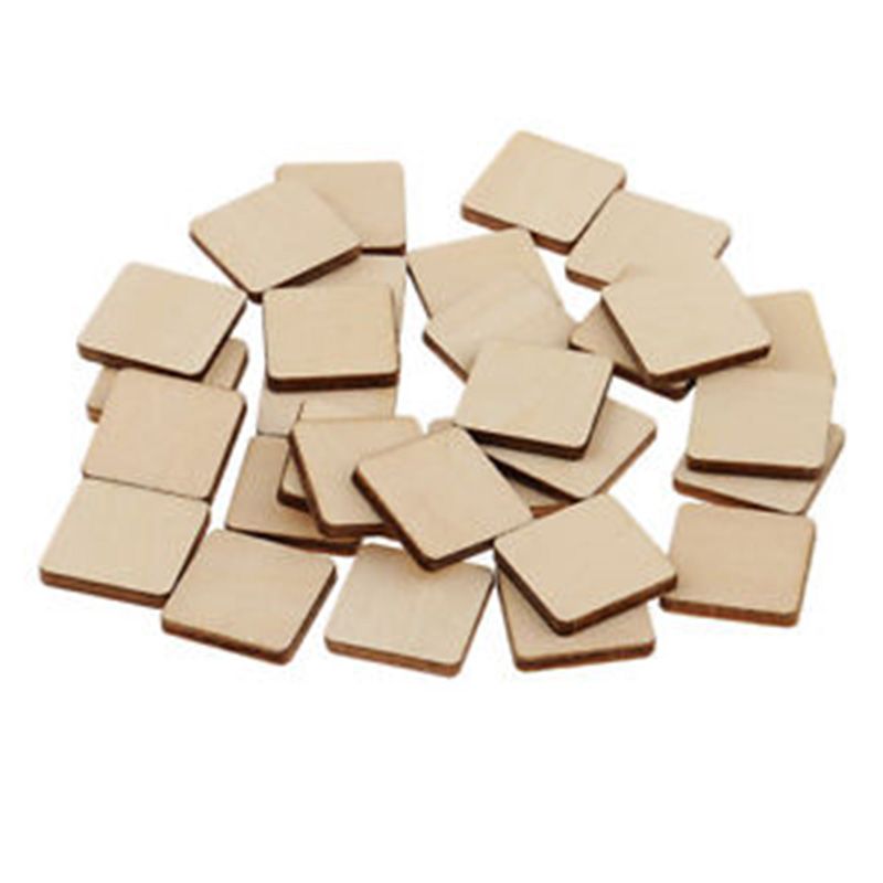 Blank Plaque Building Model Square DIY Craft Pyrography Projects Scrapbooking