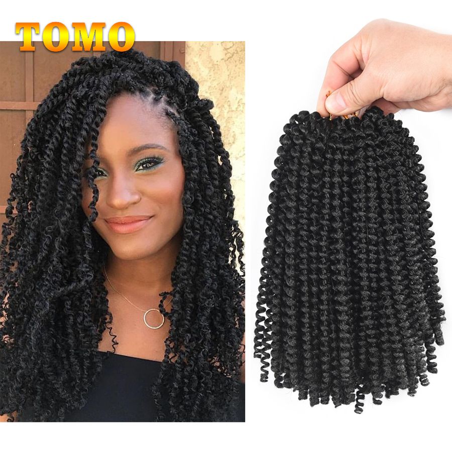 2020 Tomo Hair 8 Inch Short Crochet Braids Black Brown Spring