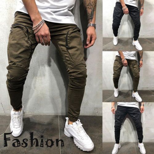 New Men/'s Patent Leather Slim Fit Casual Pencil Straight Pants Trousers 3 Color