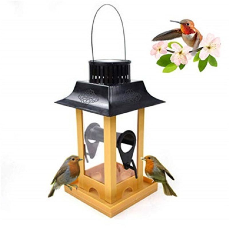 2020 Solar Parrot Feeder Led Light Bird Feeder Station Hanging