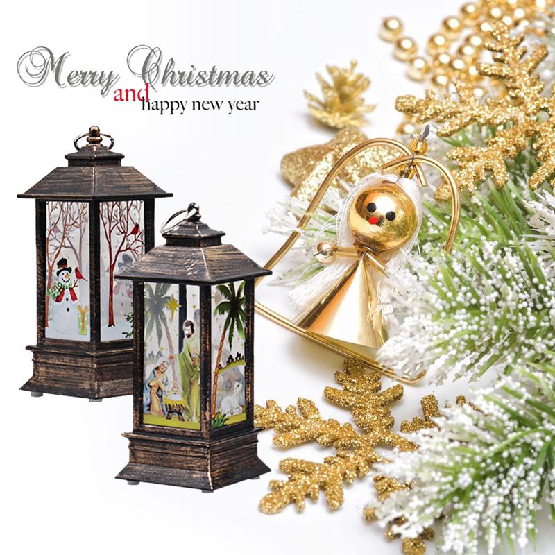 Street Lamp Flame Light Christmas Home Decoration Plastic Hanging