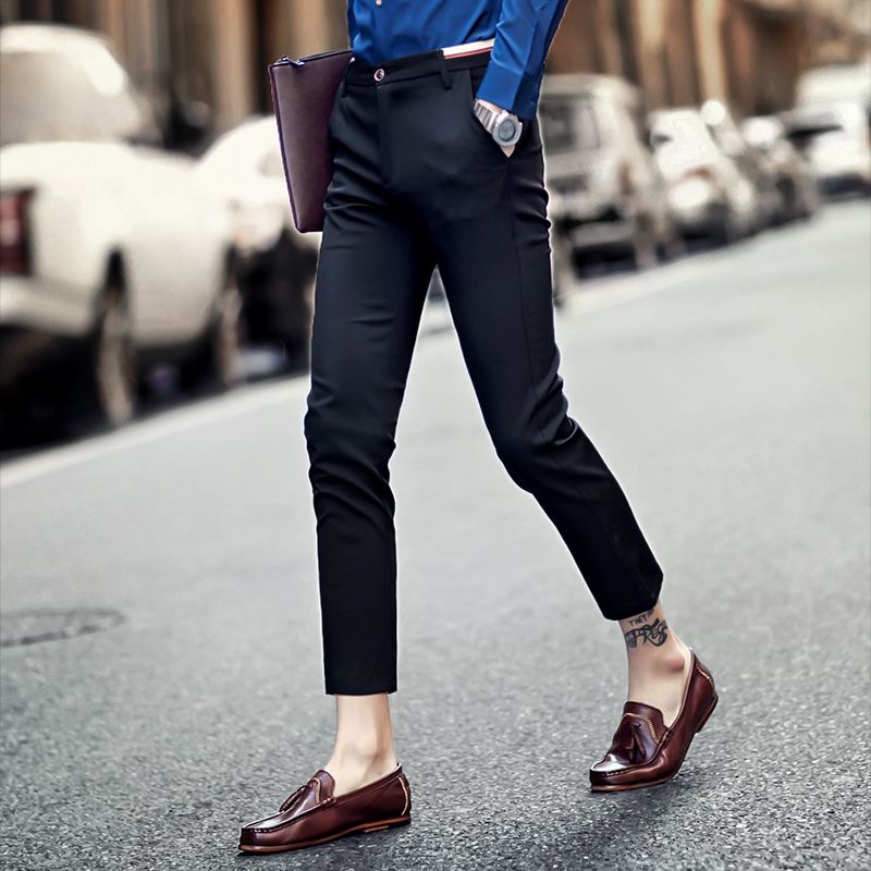 mens skinny leg suit pants