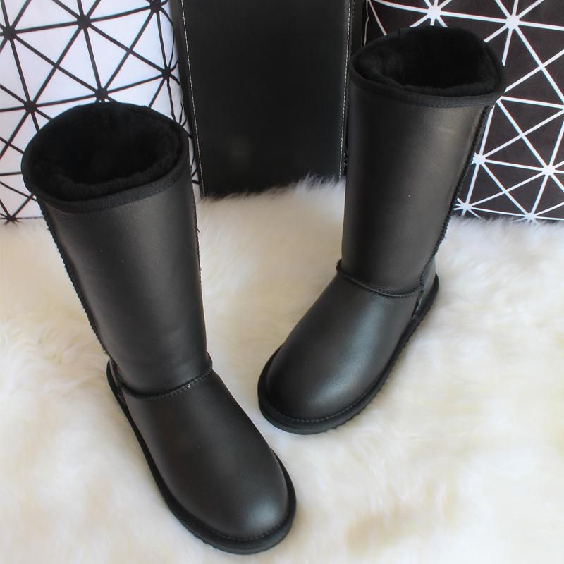 Winter Knee High Snow Boots Australia Sheepskin Boots Natural Wool