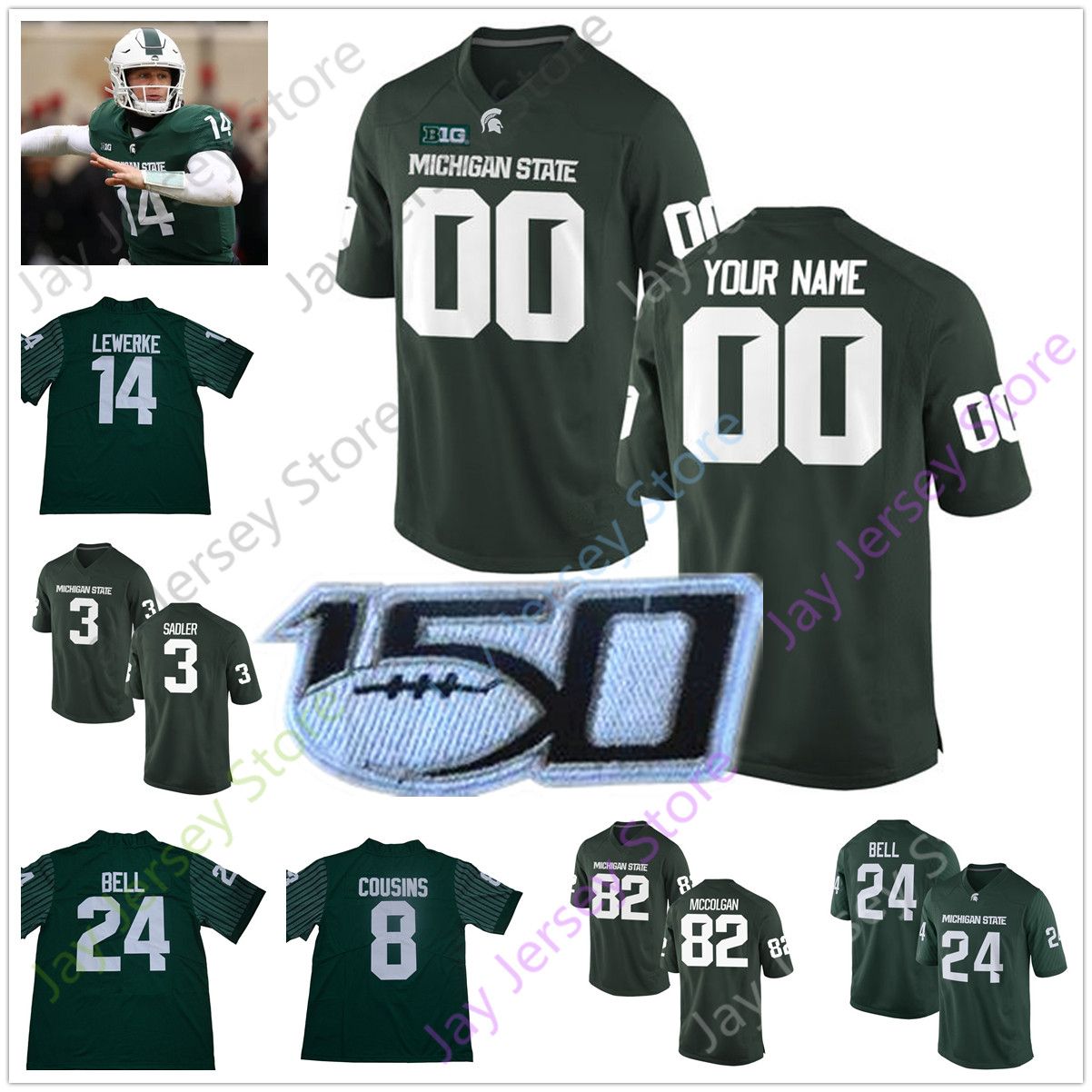 michigan state football jersey custom
