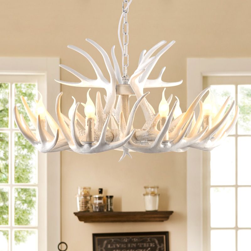 Retro Antler Chandelier Light Retro Deer Horn Restaurant Dining Pendant Lamp