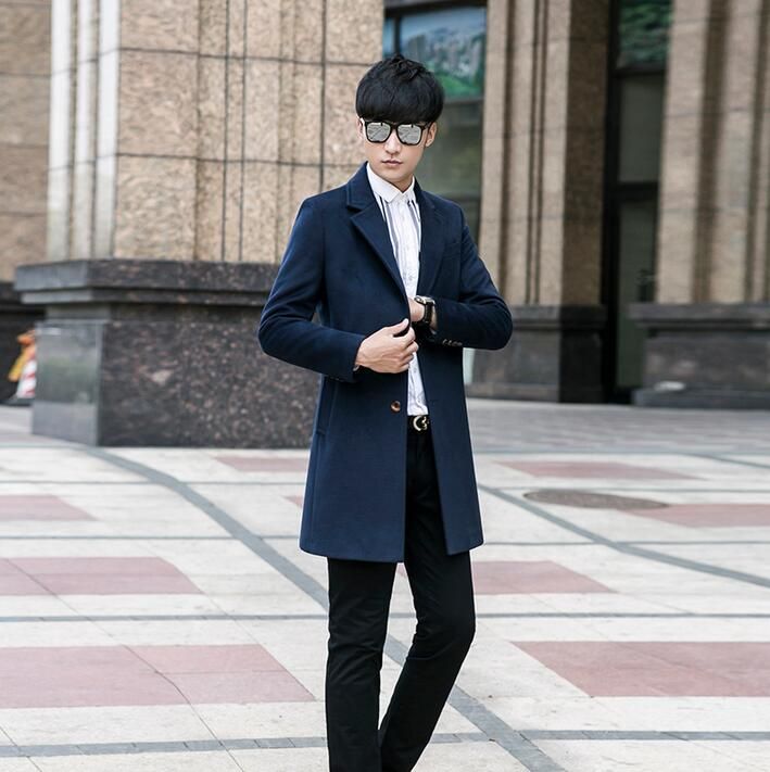 blue suit overcoat