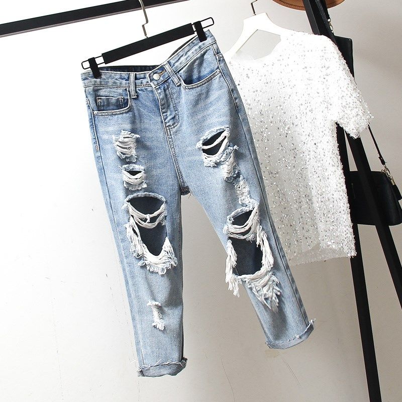denim loose pants