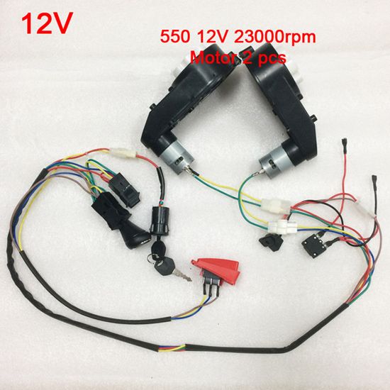 ZJLA Children Electric Car DIY Accessories Wires and Gearbox,Self-Made Toy Car Full Set of Parts for Electric Car Kids Ride on
