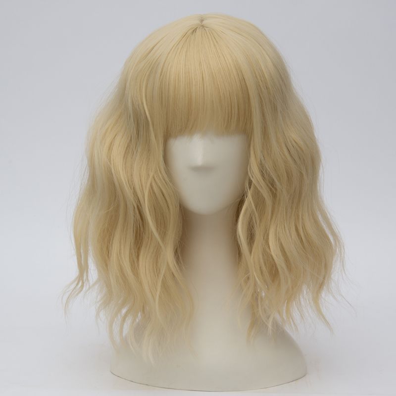 Casual Lolita 35cm Short Curly Blonde Celebrity Women Cosplay Wig