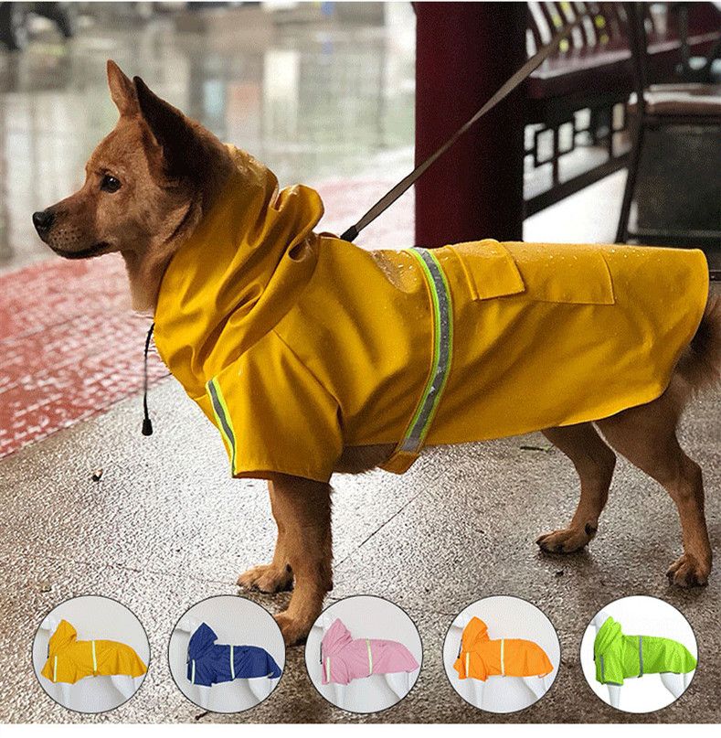 2021 Raincoat For Dogs Waterproof Dog Coat Jacket Reflective Dog