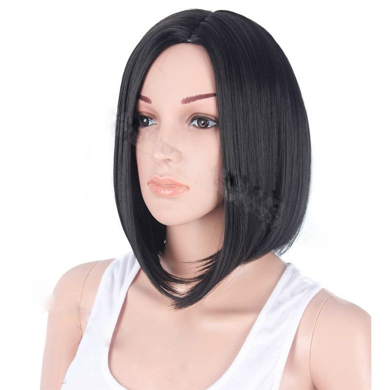 Bobhaircut Straight Hair Wig Short Synthetic 180g Black Brown Silver Gray Color Bob Cosplay Wigs For Women S Office Lady Long Blonde Wigs Blonde Wig