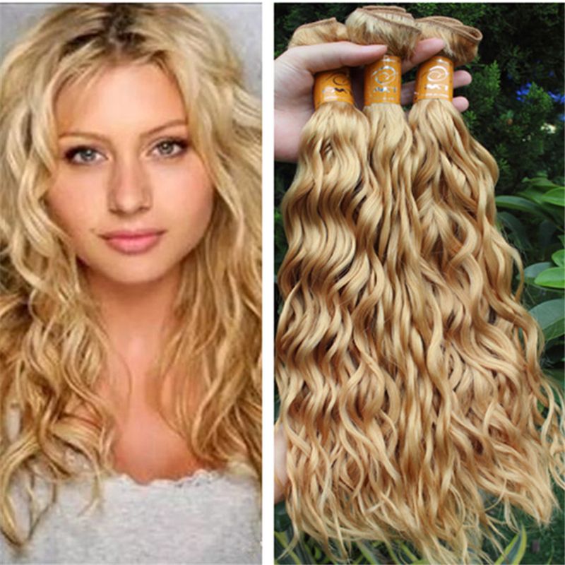 blonde wavy hair weave