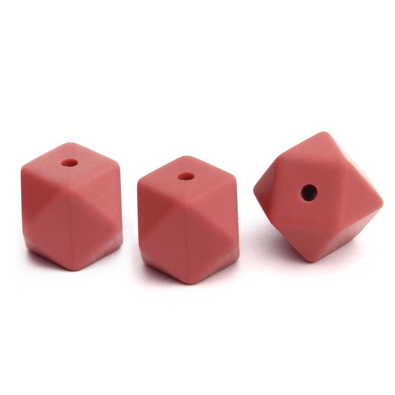 50Pcs Hexagon Silicone Teething Beads Baby Jewelry DIY Chewable Necklace Teether