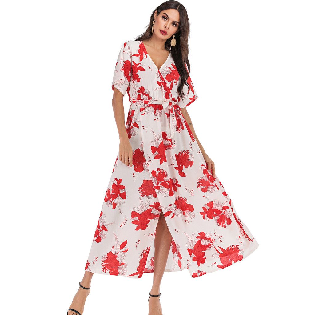 chiffon swing dress with sleeves