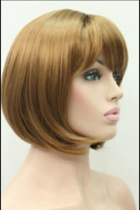Wig Fashion Full Wig Strawberry Blonde Short Straight Bob