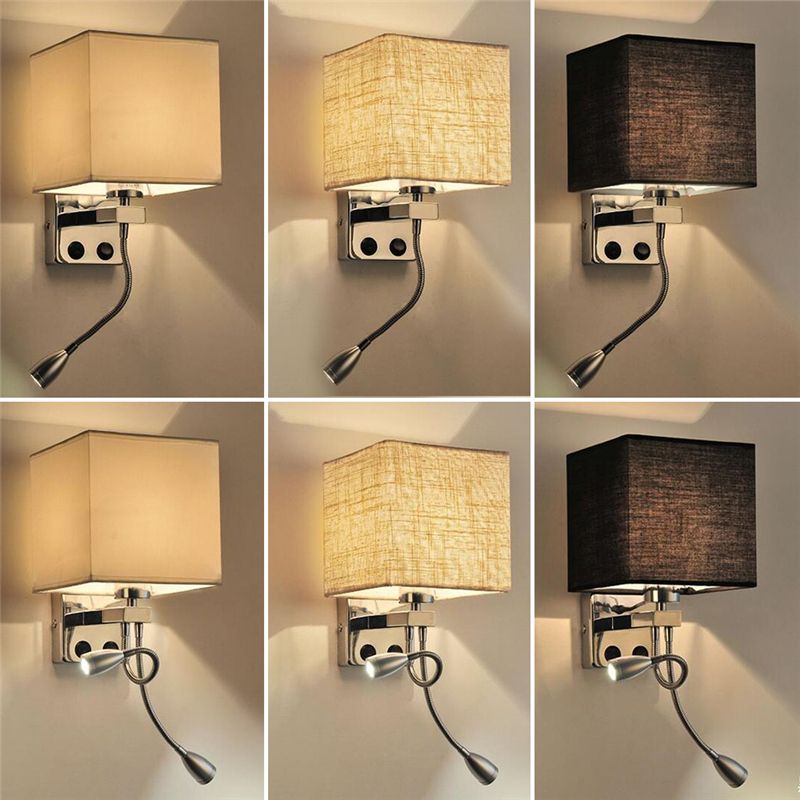 2019 Cloth Wall Lamp Sconce Switch Stair Light Fixture E27 Bulb Flexible Reading Light Bedroom Aisle Balcony Modern Wall Mounted Bedside Lighting From