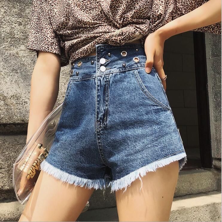 super high rise jean shorts