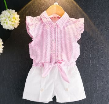 #1 girls striped clothes sets