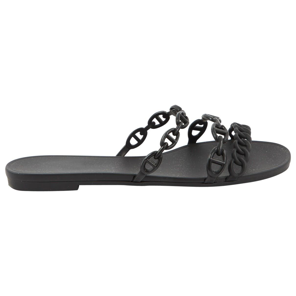 black leather flip flops womens