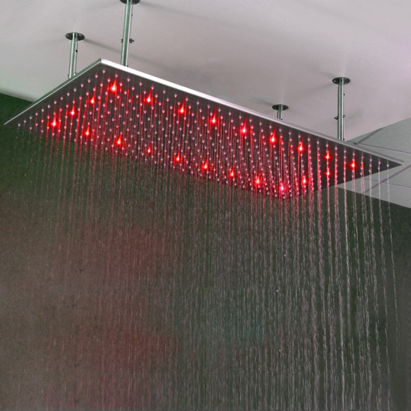 2019 Big Shower Head Ceiling Rain Sus304 Brushed Rainfall 500 1000mm Water Power Showerheads With Shower Arms Led Light Showers From Setsail411