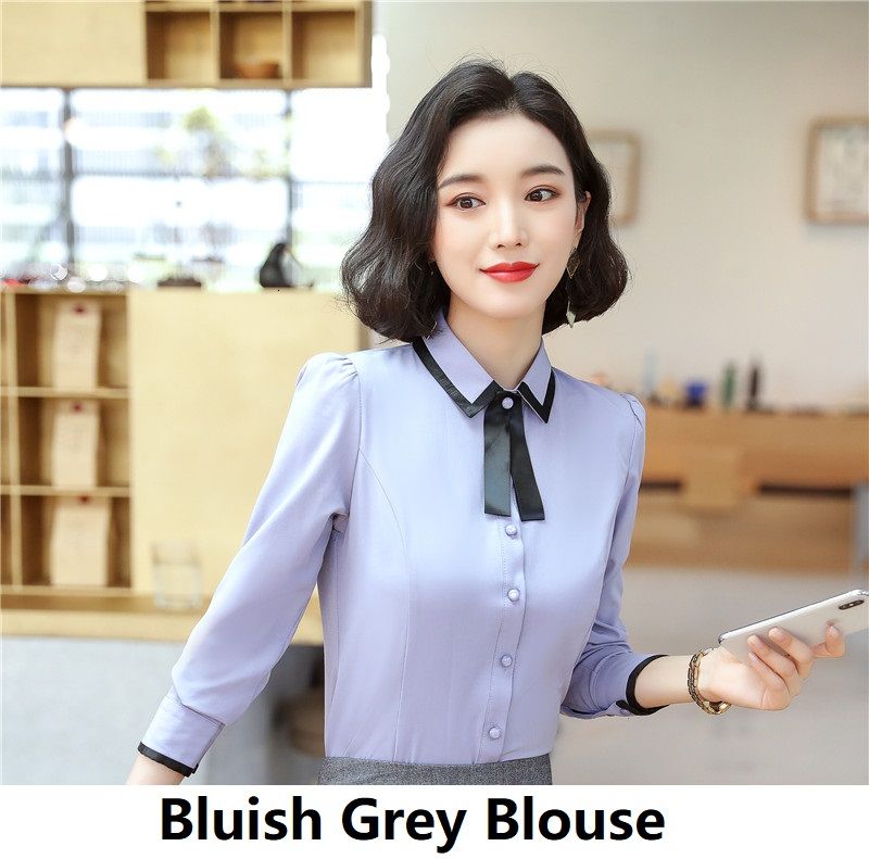 Blauwachtige grijze blouse
