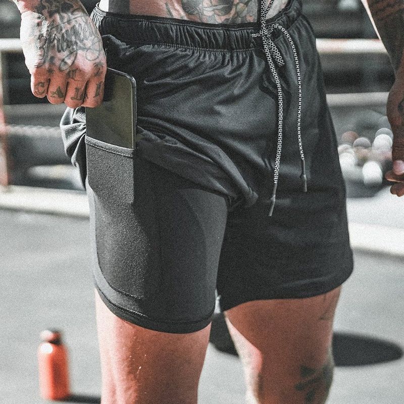 plus size 2 in 1 running shorts