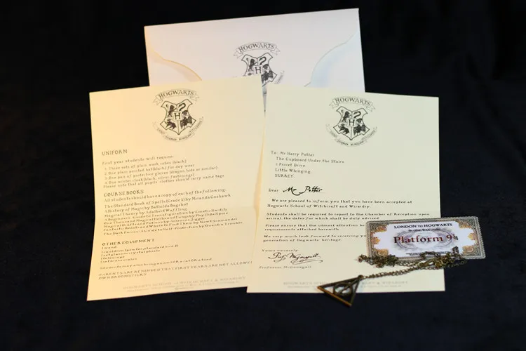 2019 Harry Potter Poudlard Entrée Lettre Enveloppe Enveloppe Harry