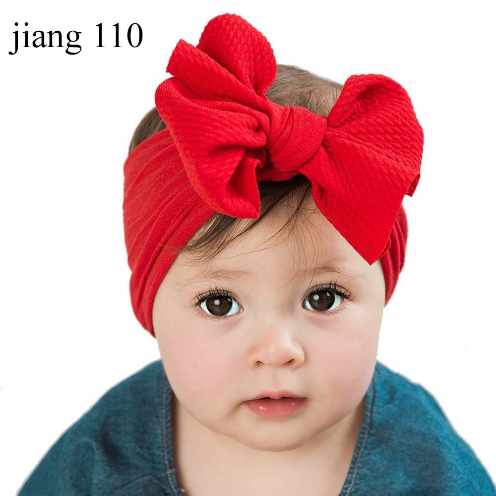 Baby Kids Toddler Girls Stretch Big Bow Knot Turban Hairband Stripe Headband