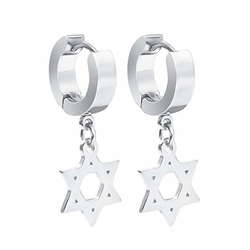 Pendientes De David Star Para Hombres Pendientes De Colgante Pendientes De David Star Para Hombres Pendientes De Colgante