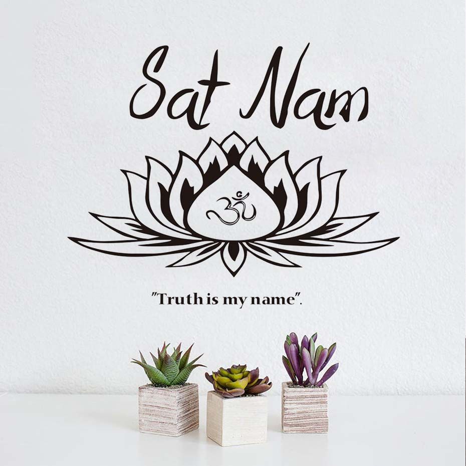 Diy Sat Nam Truth Is My Name Om Sign Lotus Wall Decal For Living