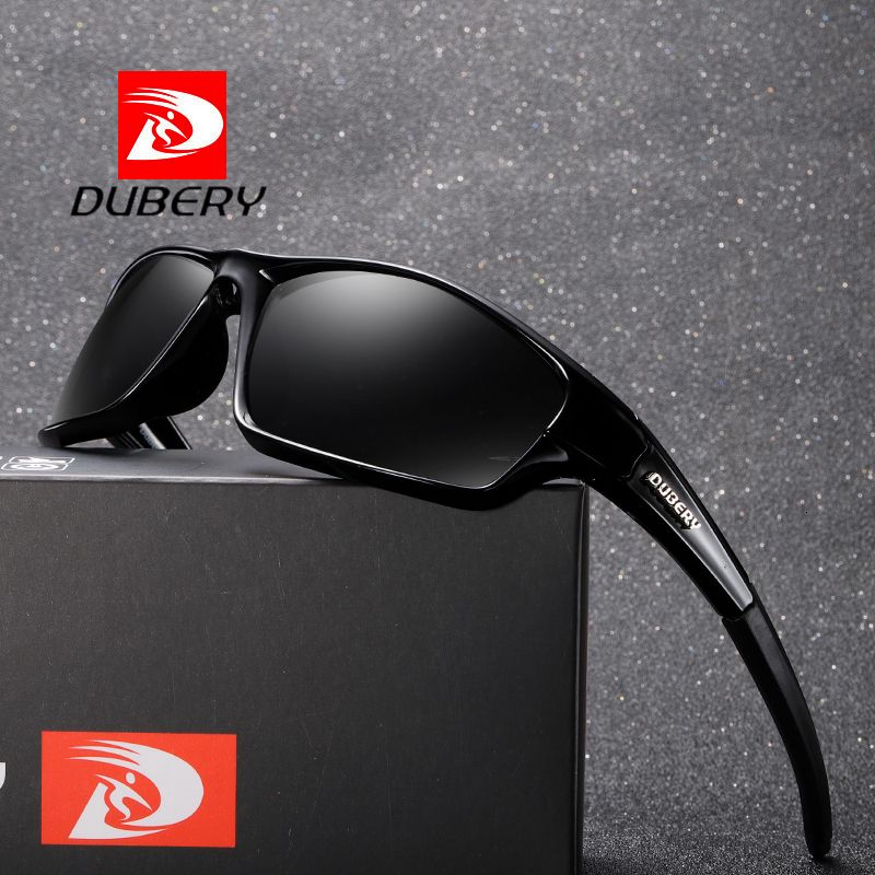 DUBERY Polarized Sunglasses Men  Design Rectangle Mirror Sport Luxury Vintage   