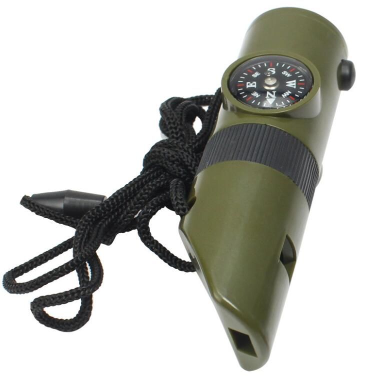 Noir SWEEPID Taille Portable Noir 4in1 Mini Outil de Survie thermom/ètre sifflet Boussole Livraison Gratuite