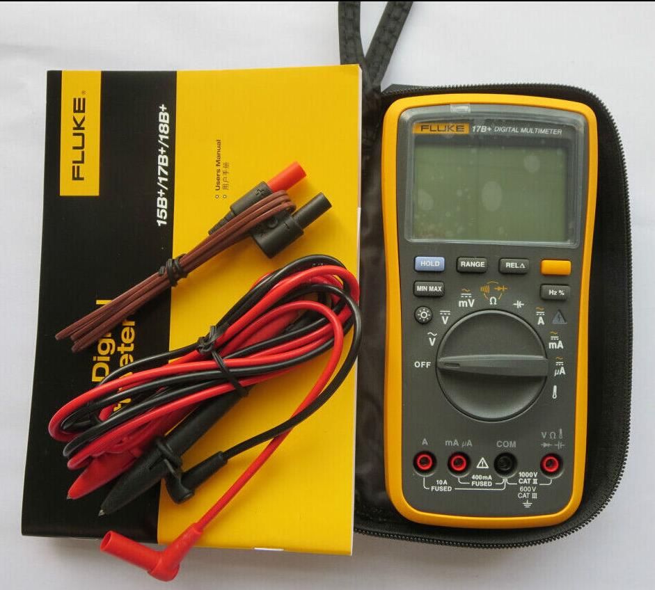 2020 Fluke 17B+ Auto Range Digital Probe Multimeter Meter Temperature