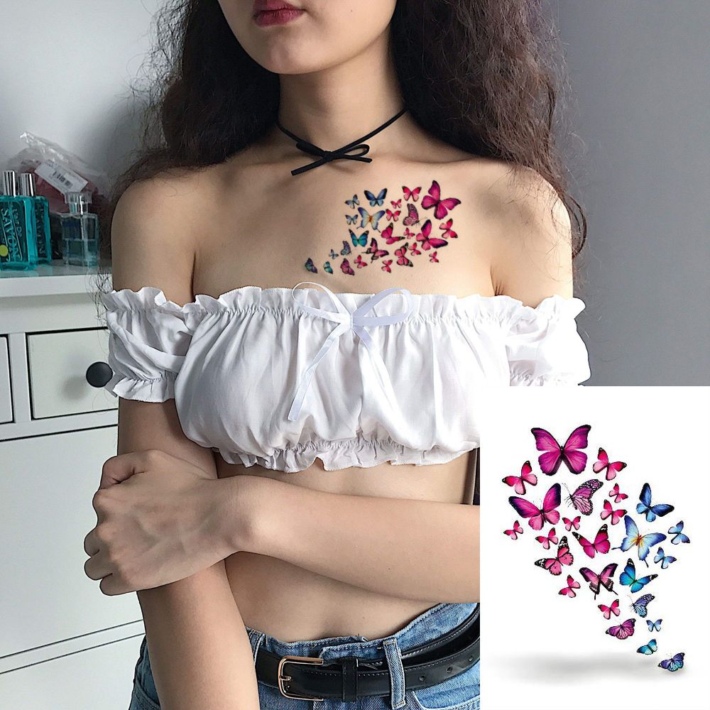 Download Colorful 3d Temporary Tattoo Sticker Butterfly Design For Sexy Cool Woman Shoulder Waist Arm Body Art Summer Gift Tattoo Waterproof Transfer From Homimly 0 89 Dhgate Com