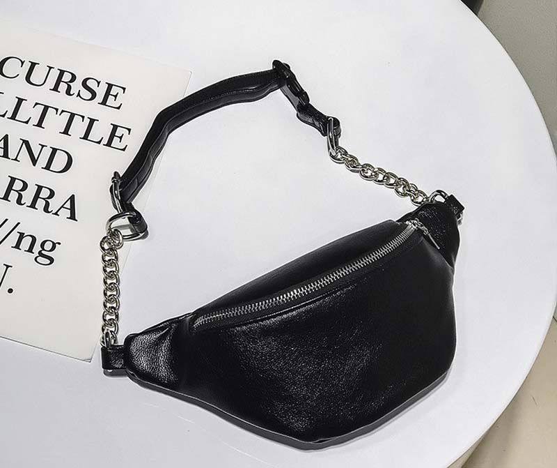 Compra Fanny Bolsa Canguro Negro Cadena Del Hombro Bolso De La Cintura De  Las Mujeres De La PU Cuerpo Cruz Bolsa Blanca Llanura Barato | Entrega  Rápida Y Calidad | Es.Dhgate