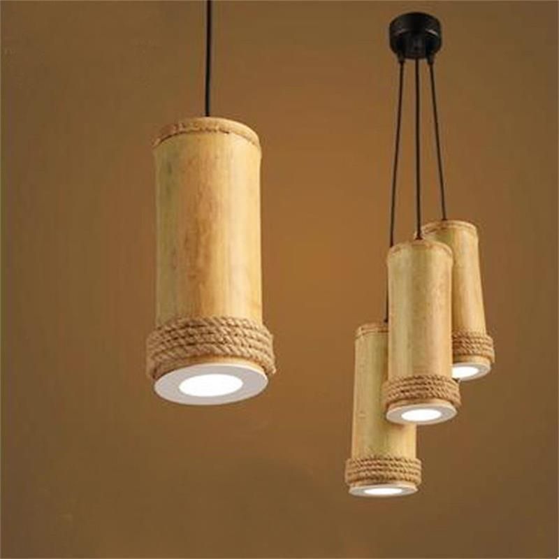 Hemp Rope Vintage Pendant Lights Bamboo 