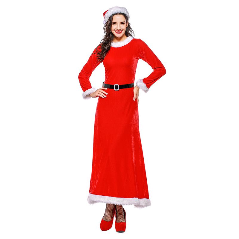 red velvet christmas dress womens