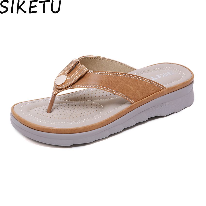 womens thick sole flip flops
