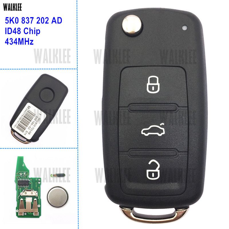 '07-'09 '06-'09 NEW 2 BUTTON REMOTE FLIP KEY FOB for VW TRANSPORTER T5 POLO '07-'09 '06-'09 NEW 2 BUTTON REMOTE FLIP KEY FOB for VW TRANSPORTER T5 POLO