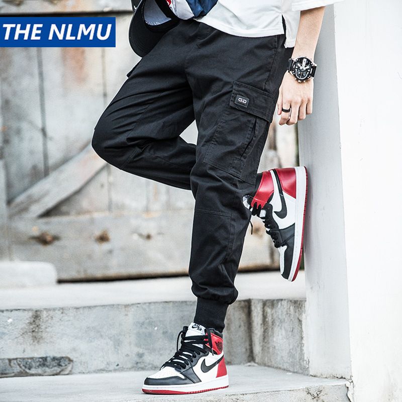 Hip Hop Cargo Harem Pant Streetwear Men Side Pocket Black Joggers ...