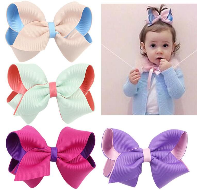 Buy 2 get 1 Free Girl Hair Bow Clip Baby Kid Grosgrain Ribbon 4/"