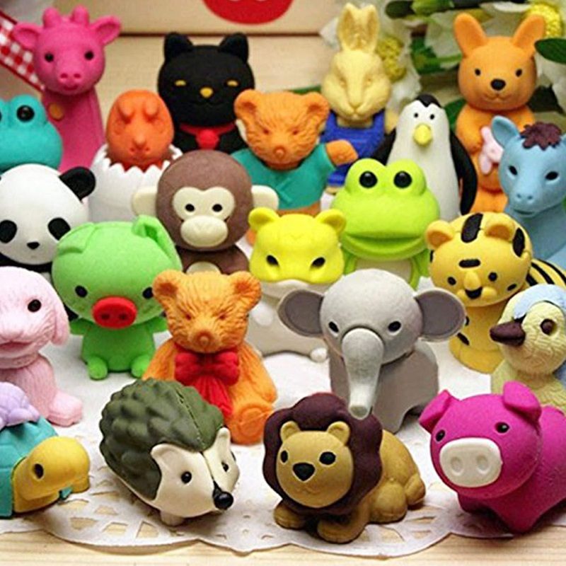 Aumentar El Interés en El Aprendizaje Goma Borrar Multicolor 18 Piezas Gomas de Borrar Animales Lindo Gomas Lápiz para Borrar la Escritura a Lápiz